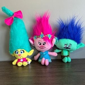Dreamworks Trolls Poppy,‎ Branch, & Smidge Plush Set